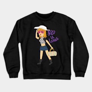 Fabulous Fashionista - Digital Illustration Crewneck Sweatshirt